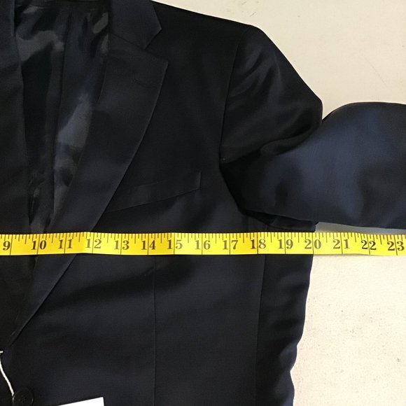 Paoloni Black Two Button Suit Jacket Size 48/US 38 - Picture 9 of 10